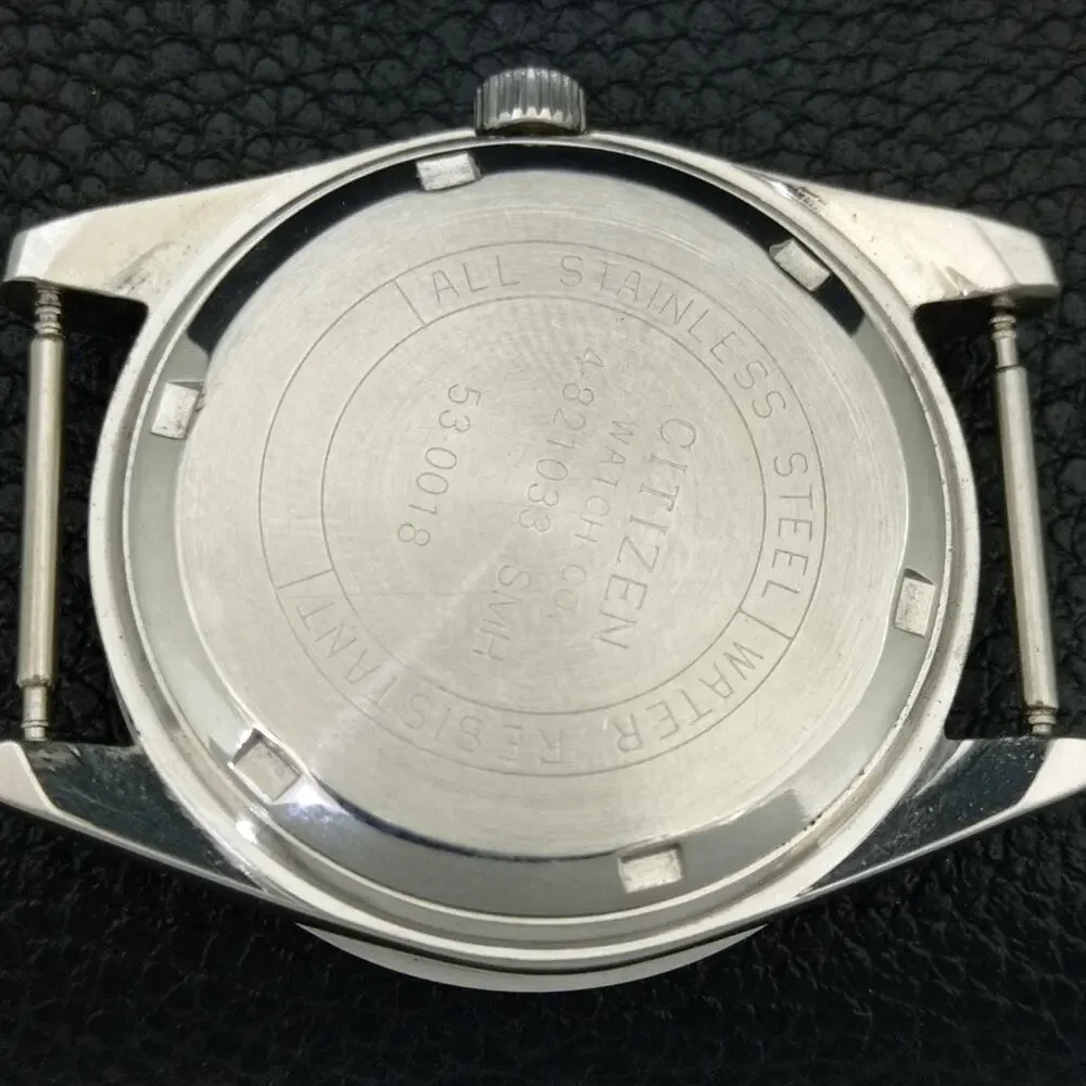 Vintage 1980 Citizen Manual Mens Silver Watch W/daydate & Blue accents
